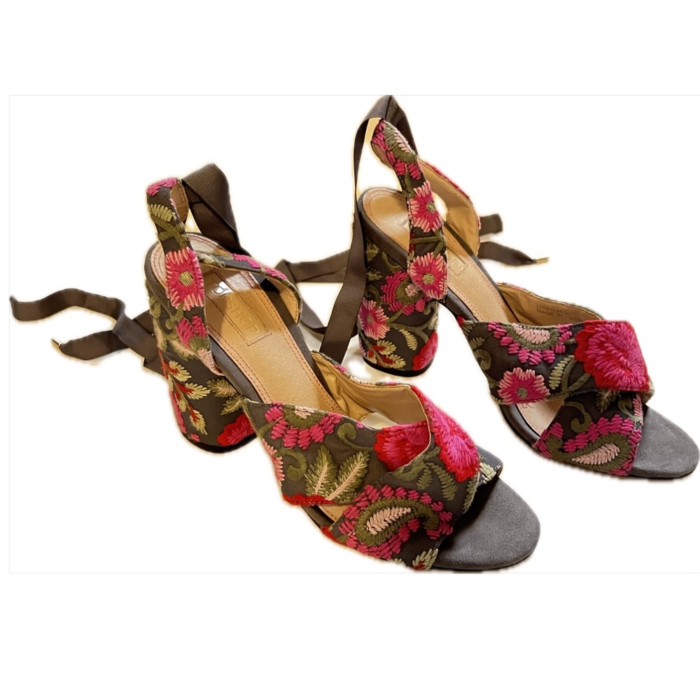 ✨TOPSHOP✨Reena lace-up embroidered heel
